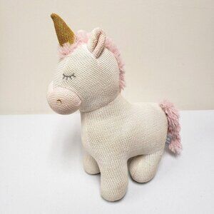 Living Textiles Kelly Unicorn Knit Rattle Stuffed Animal Plush